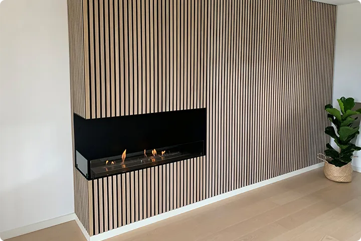 Corner built in fireplaces