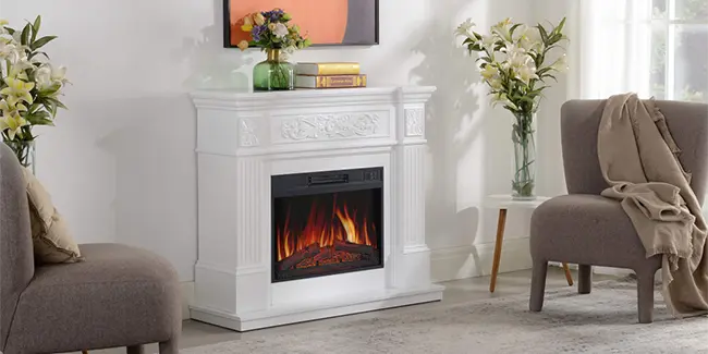 Wall mounted bioethanol fireplaces placed on the wall in modern interior