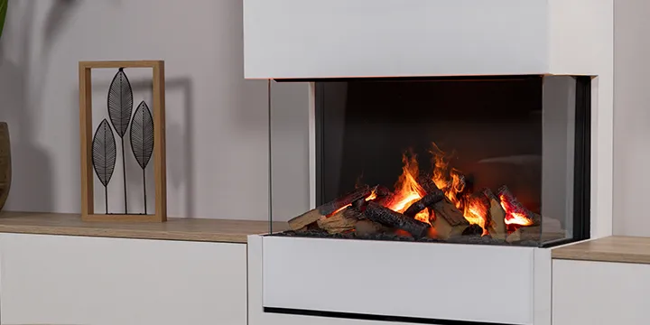 Wall mounted bioethanol fireplaces placed on the wall in modern interior
