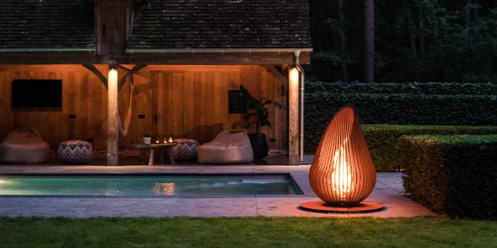 Wall mounted bioethanol fireplaces placed on the wall in modern interior
