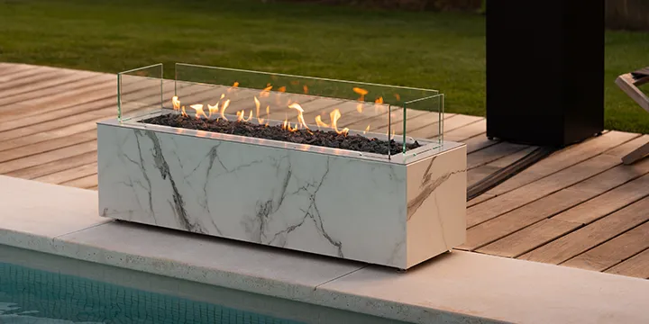 Wall mounted bioethanol fireplaces placed on the wall in modern interior