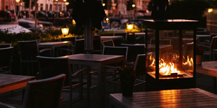 Wall mounted bioethanol fireplaces placed on the wall in modern interior