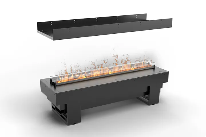 Wall mounted bioethanol fireplaces placed on the wall in modern interior