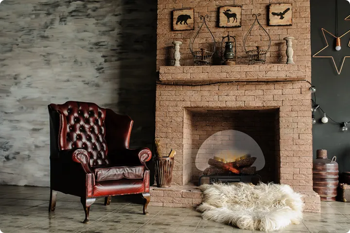 Wall mounted bioethanol fireplaces placed on the wall in modern interior