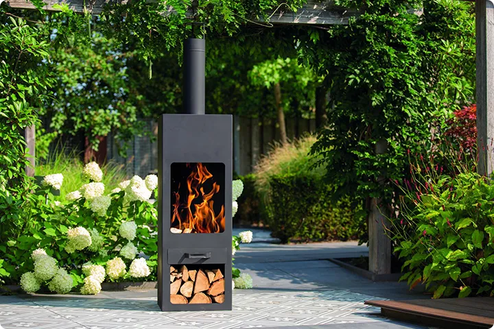 Wall mounted bioethanol fireplaces placed on the wall in modern interior
