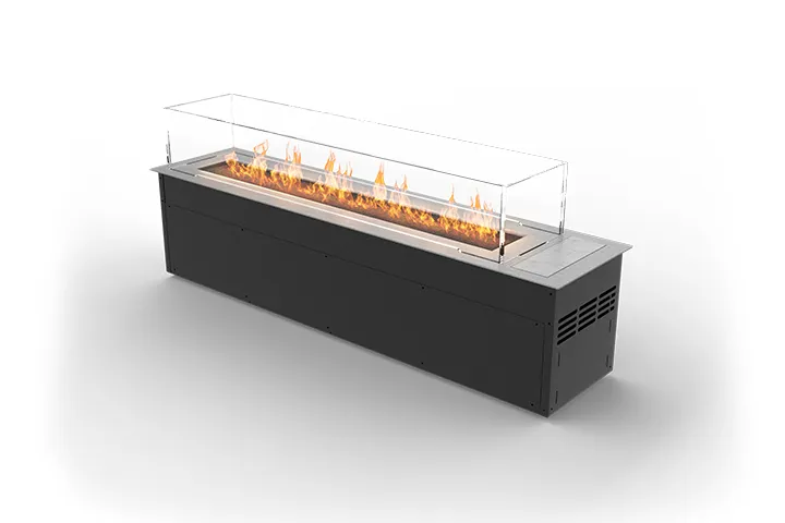 Wall mounted bioethanol fireplaces placed on the wall in modern interior