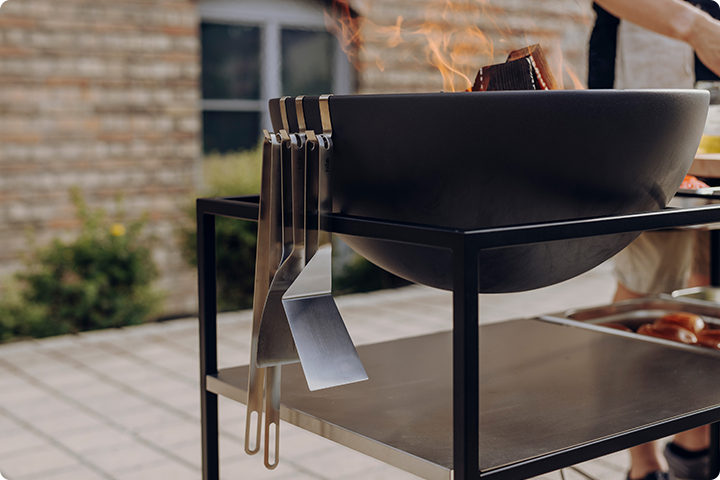 Wall mounted bioethanol fireplaces placed on the wall in modern interior