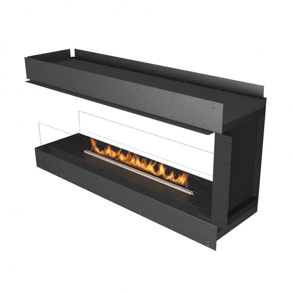 Lareira a bioetanol Planika Fires Forma 1500 Room Divider - Lareira embutida - Vista de chama em 3 lados - 30 horas de tempo de queima - Comando à 