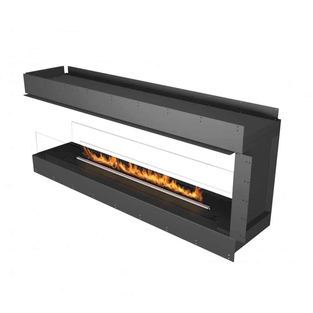 Lareira a Bioetanol Planika Forma 1800 de 3 Lados - Planika Fires - Lareira como Divisória de Espaço - Lareira Embutida Planika - Lareira a Bioetanol 