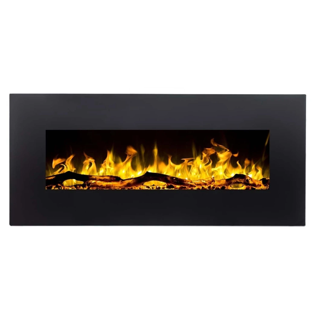 Aflamo Albion Lareira Elétrica Preto 110 cm – LED de Montagem na Parede, Aquecimento 0,75–1,5 kW