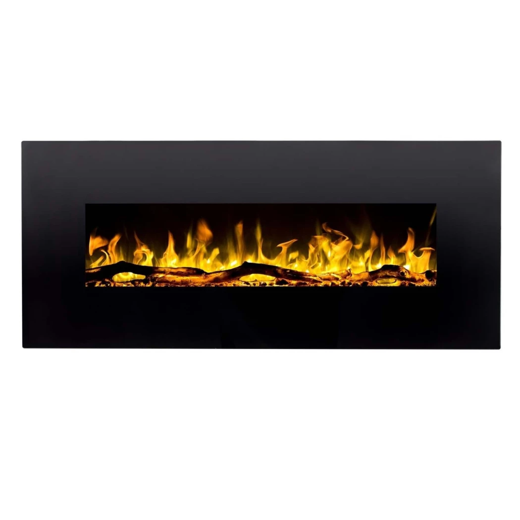 Aflamo Albion 128 cm Lareira Elétrica Preta – Montada na Parede LED, Aquecimento 0,75–1,5 kW