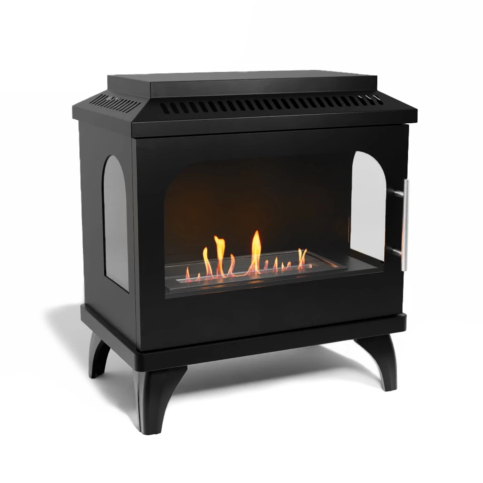 Salamandra a Bioetanol Atlanta da ScandiFlames - Acabamento Preto Revestido a Pó - Design Moderno