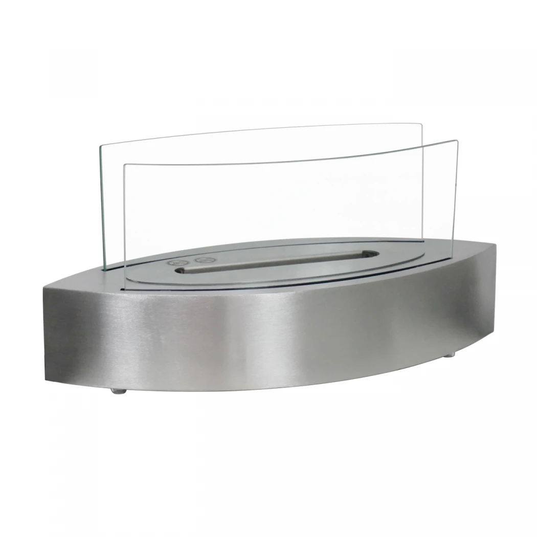 Lareira de Bioetanol Oval de Mesa em Aço da ScandiFlames | Lareira Portátil de Bioetanol para Mesa | Lareira de Bioetanol em Aço para Uso Interior e 