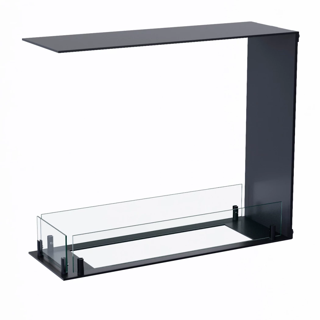 Foco Room Divider 600 Slim - Lareira embutida a bioetanol - Para um ambiente acolhedor - Aço inoxidável revestido a pó