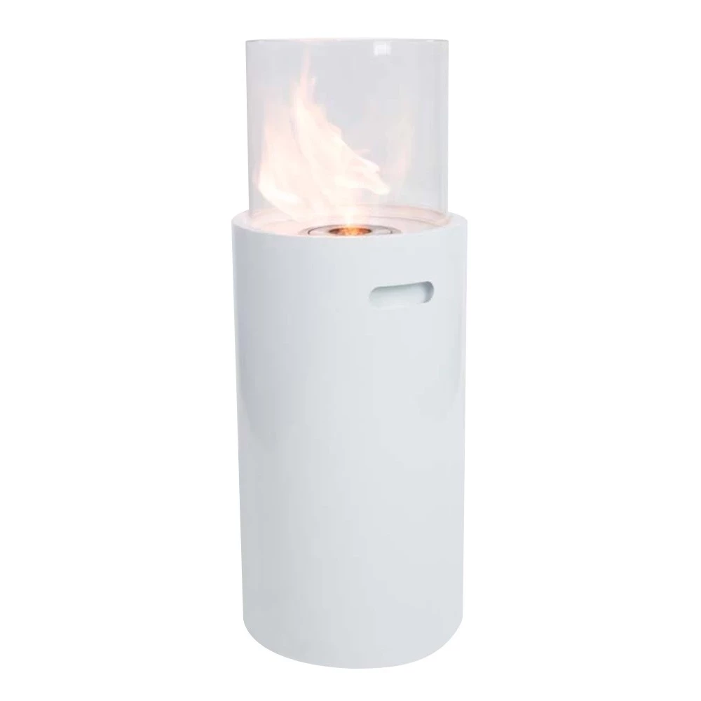 ScandiFlames - Lareira a Bioetanol Independente em Branco com Vidro - Para uso interior e exterior - Instalação e manutenção fáceis