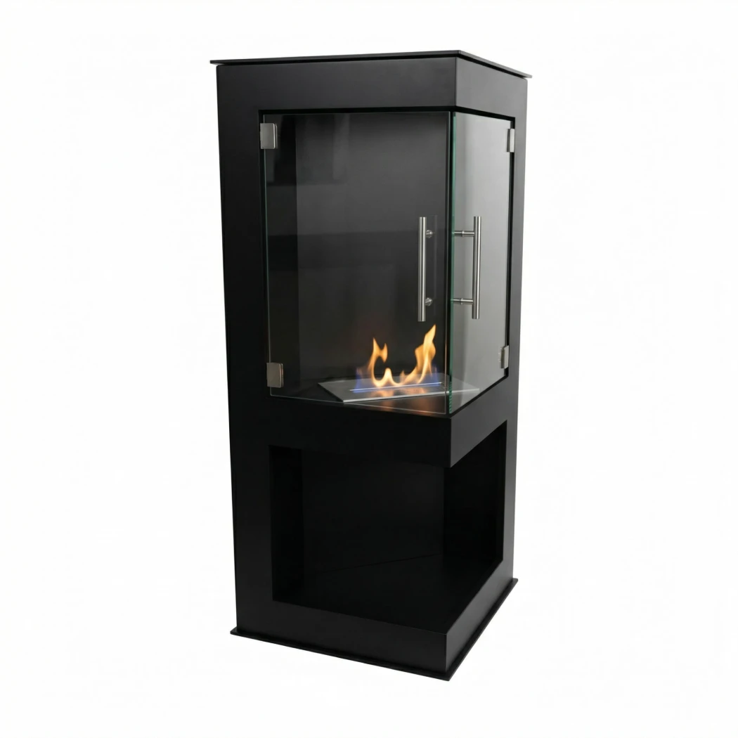 ScandiFlames Alaska - Lareira a Bioetanol - Salamandra ecológica com portas de vidro para cantos - até 6 horas de tempo de queima