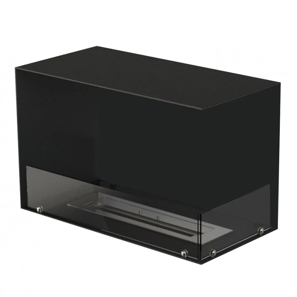 Foco Corner Right 800 - Lareira a bioetanol para canto direito - Com vidro de segurança - Escolha entre queimador manual ou automático