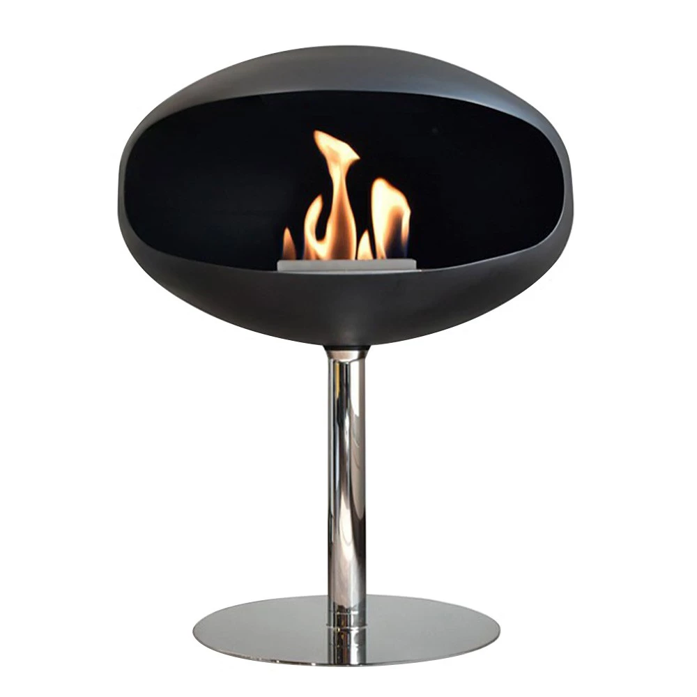 Cocoon Pedestal em Preto com Base de Aço da Cocoon FIres - Lareira a Bioetanol Independente em Preto - Lareira a Bioetanol Móvel