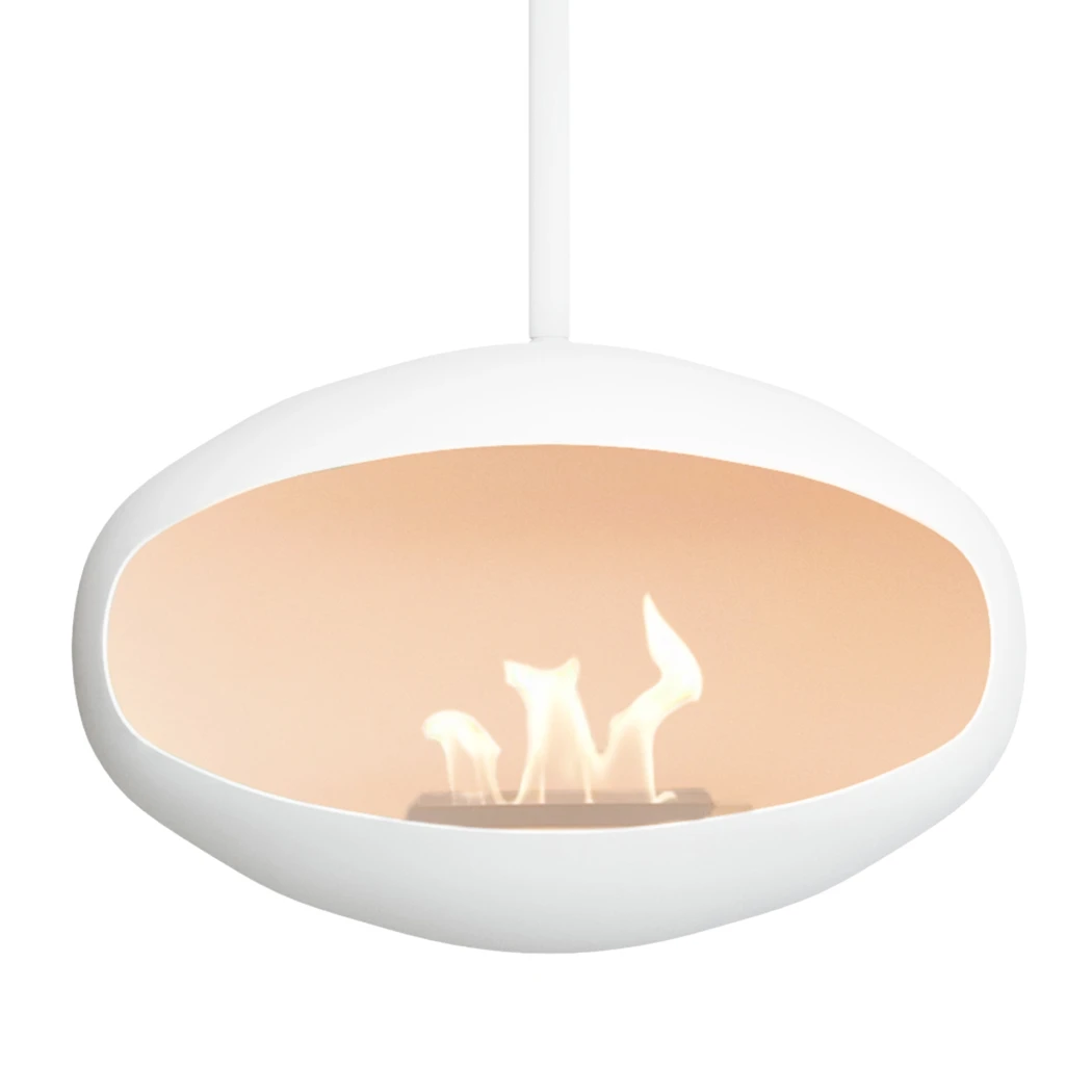 Cocoon Aeris Branco da Cocoon Fires - Lareira Bio Suspensa em Branco - Cocoon Aeris Branco - Lareira a Bioetanol Suspensa - Lareira Bio de Designer