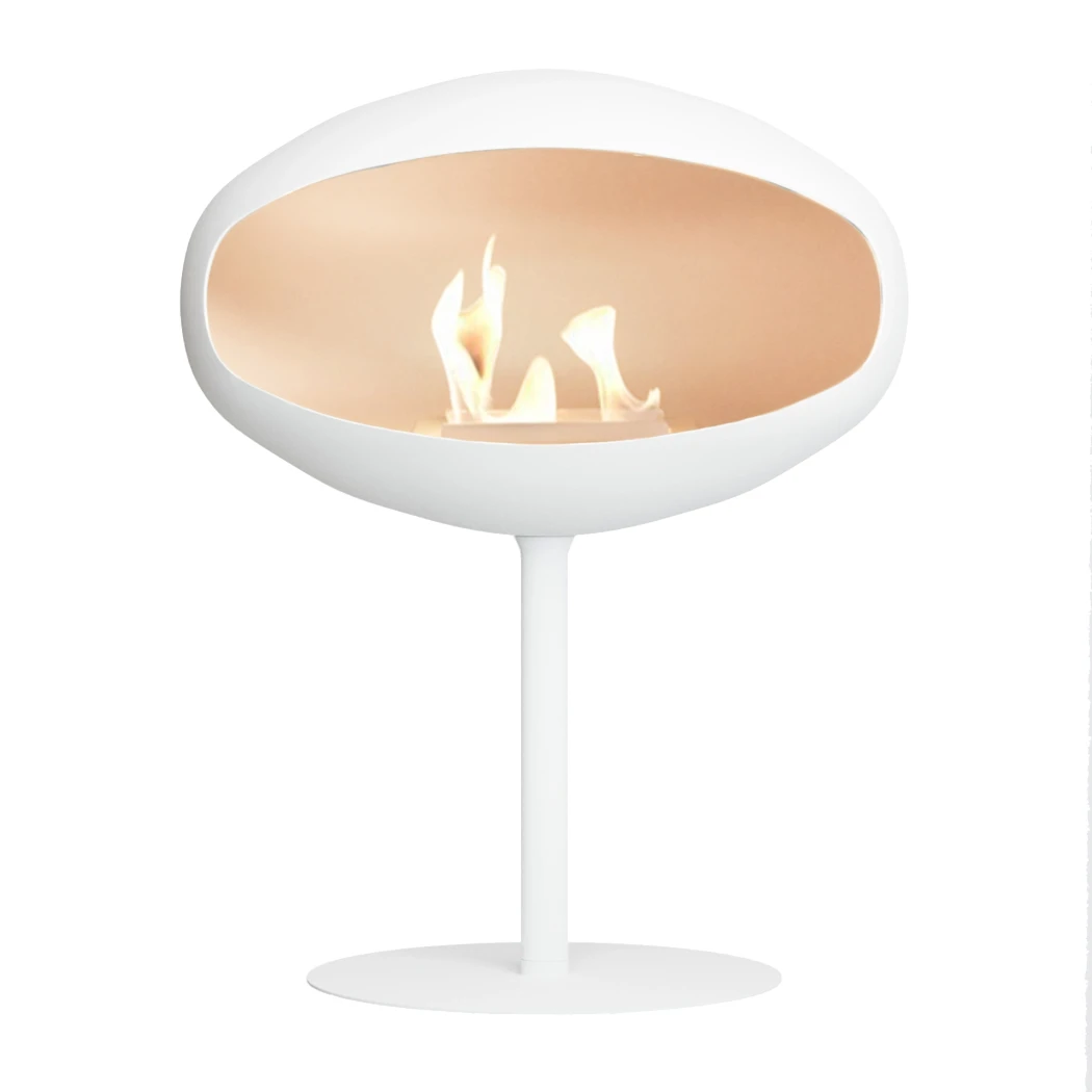 Cocoon Pedestal Branco da Cocoon Fires - Lareira a Bioetanol Independente - Lareira Bio de Piso em Pedestal - Lareira Bio Portátil - Lareira Bio de 