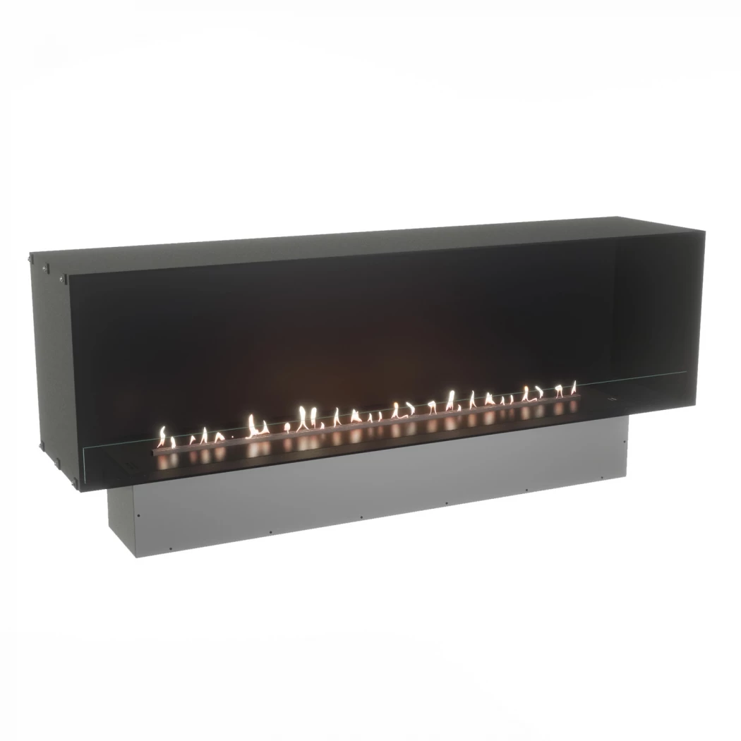 Foco One 1800 - Lareira de bioetanol embutida de 180 cm - Ideal para parede de TV - Escolha entre queimadores manuais e automáticos