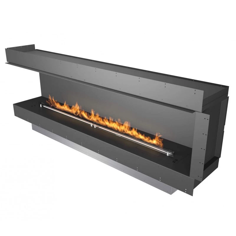 Lareira de Bioetanol Embutida Planika Forma 2300 de Canto Esquerdo - Comprimento: 244 cm - Planika Fires - FLA4 - Lareira Automática de Bioetanol com 