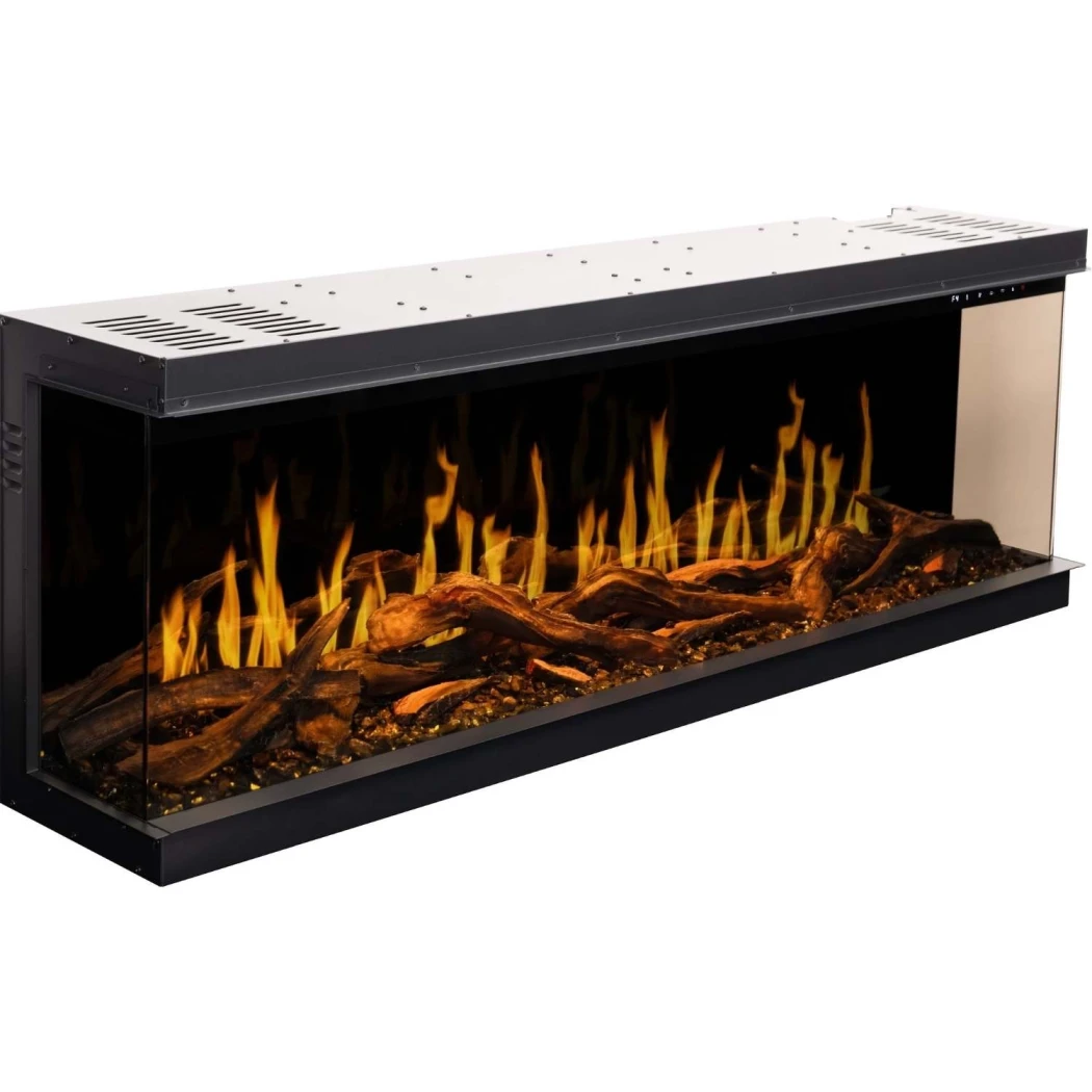 Aflamo Gold 193 cm Lareira Elétrica – Montada na Parede, Chama de LED, 6 Cores, 2 kW de Calor