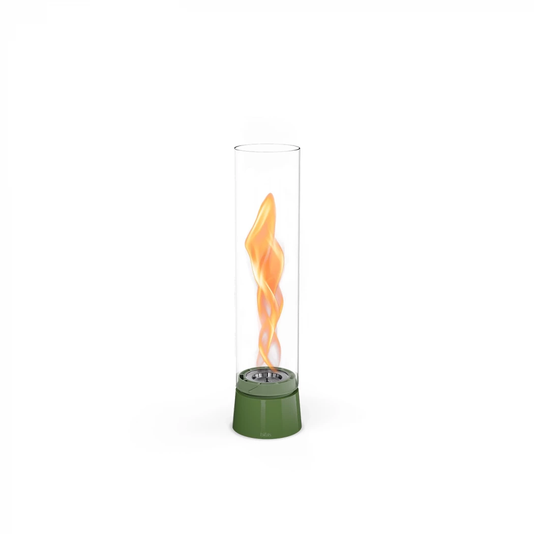 Höfats SPIN Air 900 Lareira de Mesa Verde – Chama Elegante e Giratória, Verde Esmalte, Perfeita para Uso Interior e Exterior
