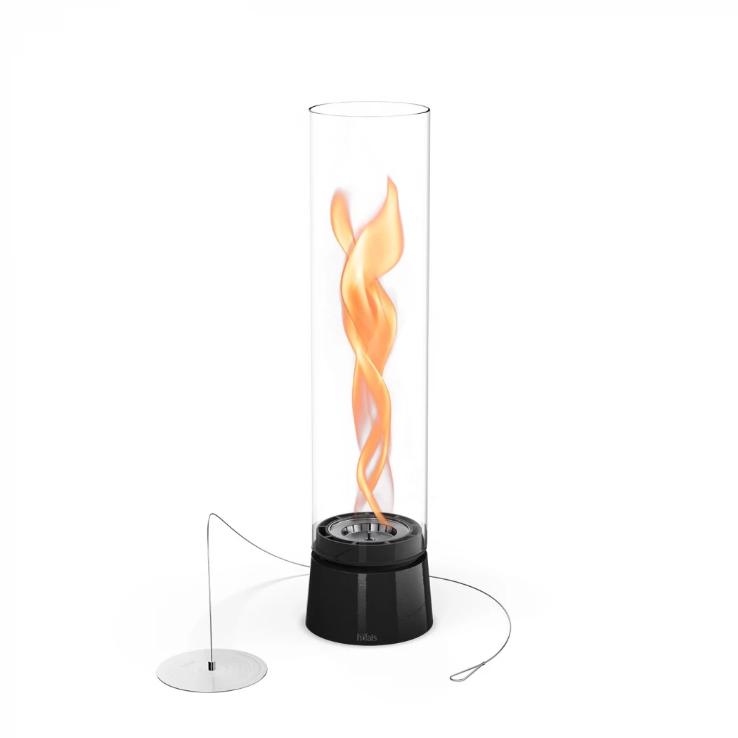 Höfats SPIN Air 1200 - Lareira de Mesa Preto Esmalte – chamas giratórias e design elegante, perfeita para espaços grandes.