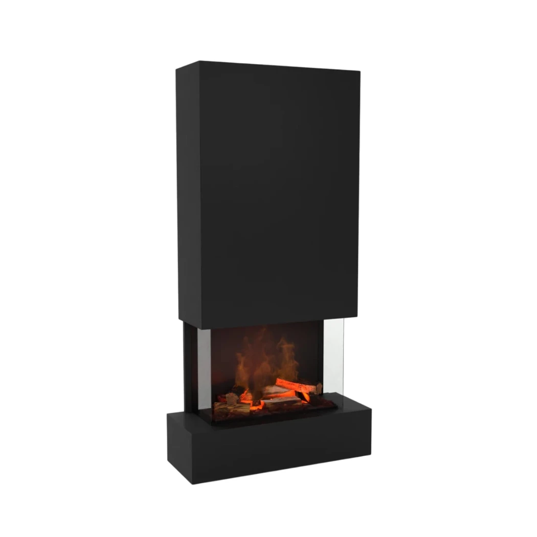 Hölderlin Alto Preto OMC 600 – Lareira a Vapor de Água de Parede da Glow Fire – Sem Aquecimento, Chama Realista