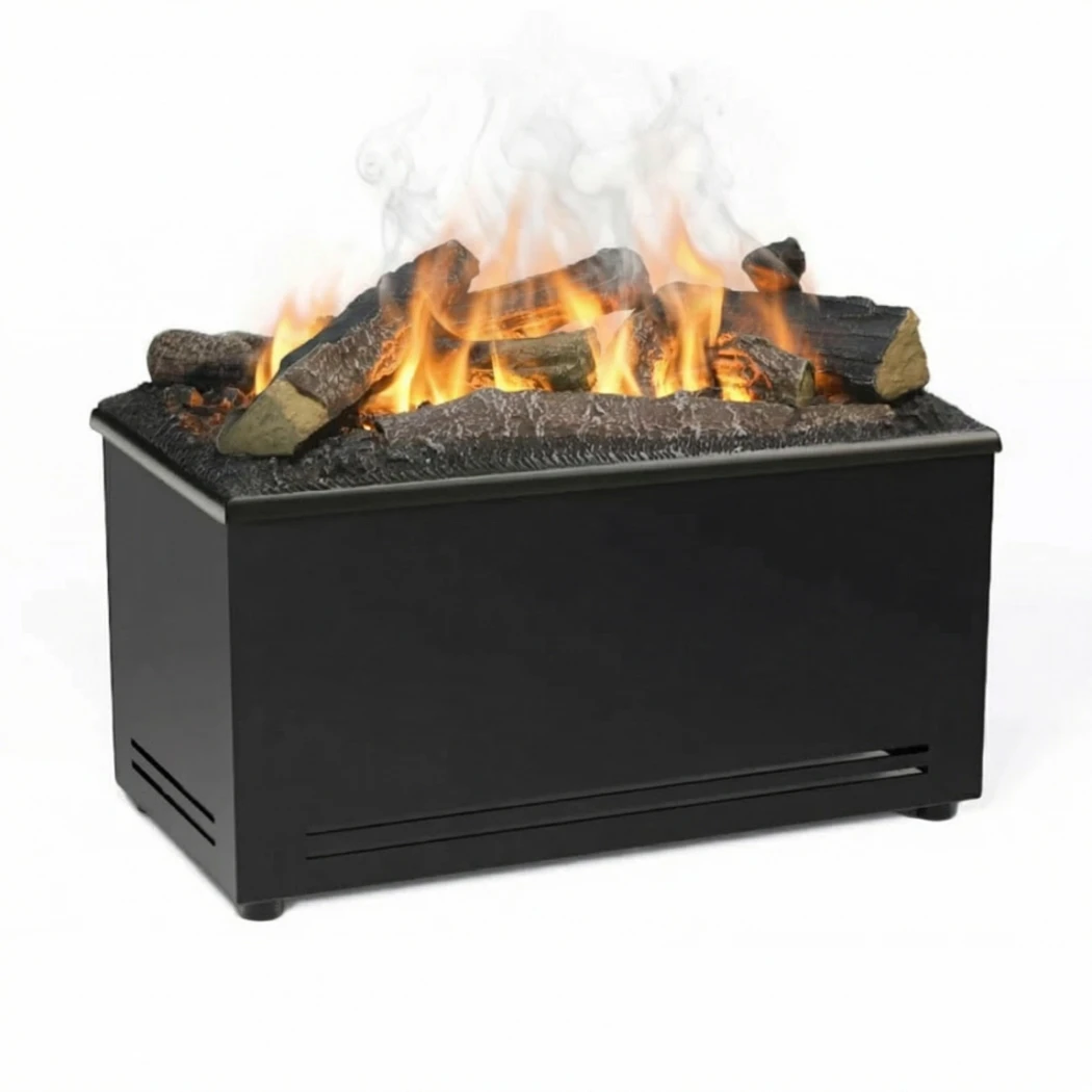 AquaFire Base 40 Logs - Inserto Opti-myst Independente com Madeira Decorativa - Lareira a Vapor de Água ScandiFlames para Lareiras Abertas