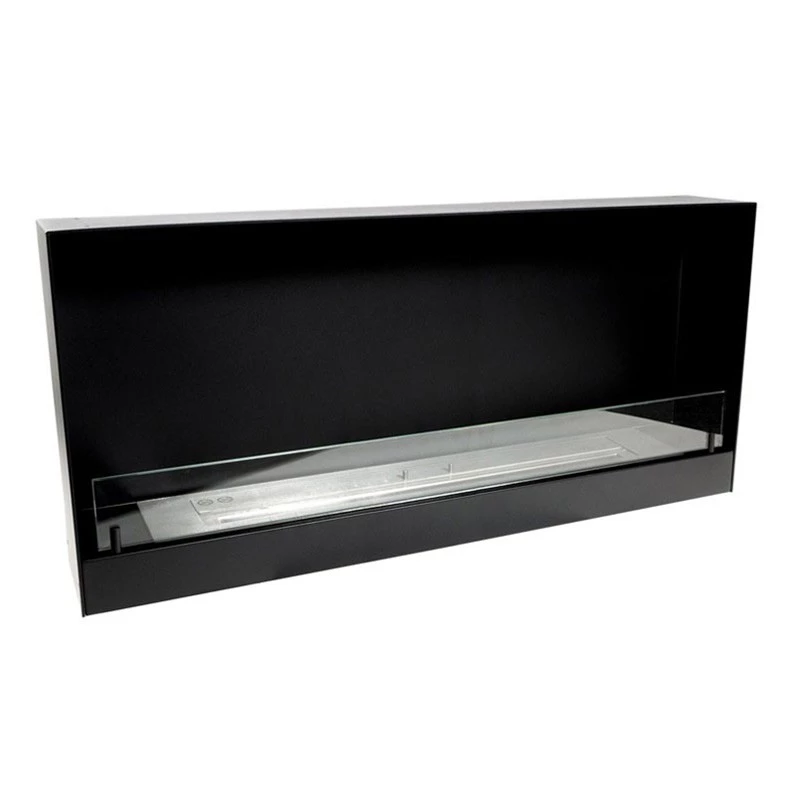 ScandiFlames - Lareira a Bioetanol de Face Única de 140 cm para Instalação na Parede - Preta - Até 6 horas de tempo de queima - Para a casa moderna