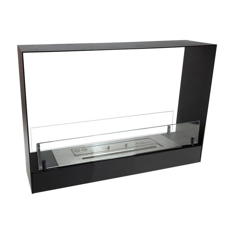 ScandiFlames - Lareira a Bioetanol Embutida de Duas Faces de 60 cm em Preto - Modelo Ultra Slim com 18 cm de profundidade - 7,5 horas de tempo de 