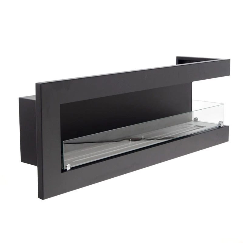 Lareira de Canto ScandiFlames Voltada para a Direita para Instalação Embutida - 115 cm - Vista de Chamas de Dois Lados