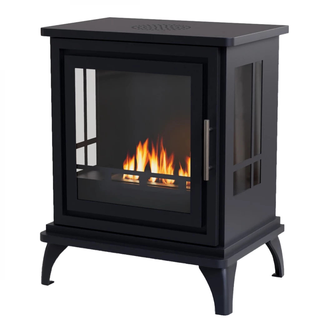 ScandiFlames Nashville Preto - Lareira de Bioetanol Independente - 6 horas de tempo de queima - 2 kW de efeito de calor