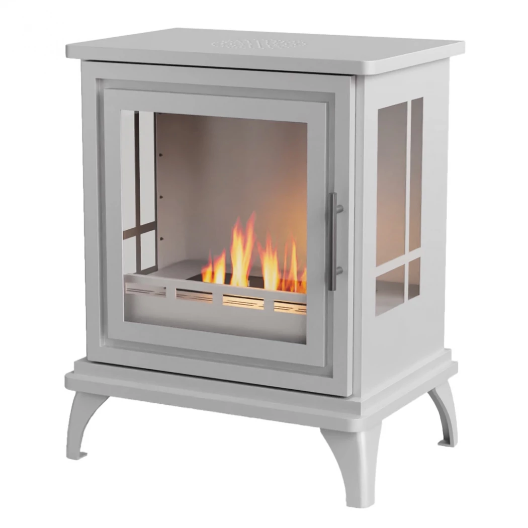 ScandiFlames Nashville Branco - Lareira de Bioetanol Independente - 6 horas de tempo de queima - 2 kW de efeito de calor