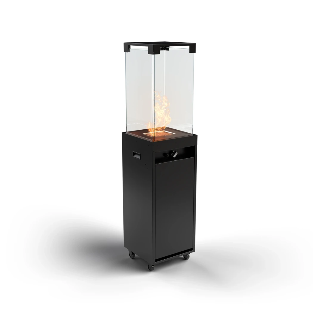 Faro - Preto Jato - Lareira a Gás Exterior da Planika Fires - Design elegante - Perfeita como aquecedor de pátio - Fácil de mover - Até 8 kW de 