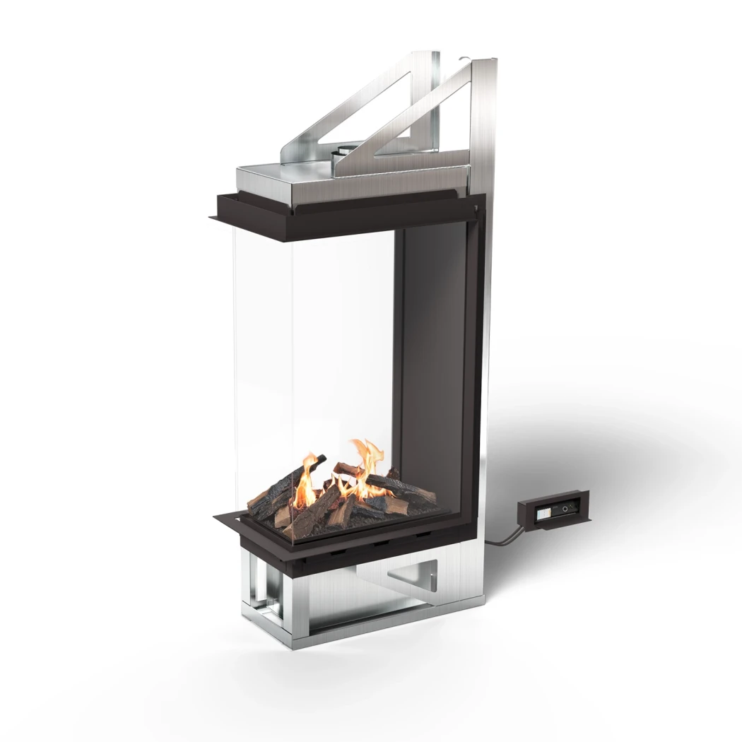 Planika Vitro Room Divider Lareira a Bioetanol – Envidraçada, 9,5kW, Queimador BEV, Acabamento Preto