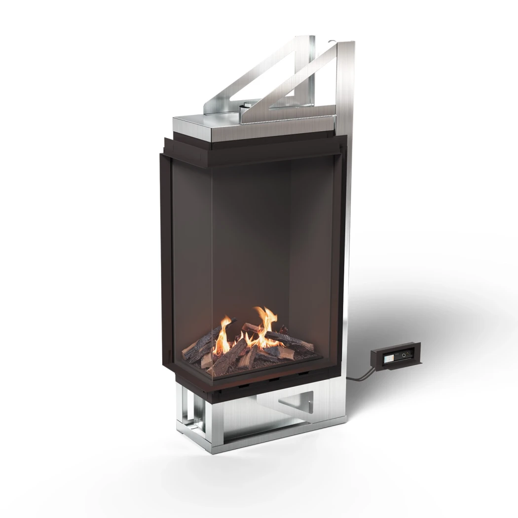 Planika Vitro Canto Esquerdo Lareira a Bioetanol – Envidraçada, 9,5kW, Queimador BEV, Preto