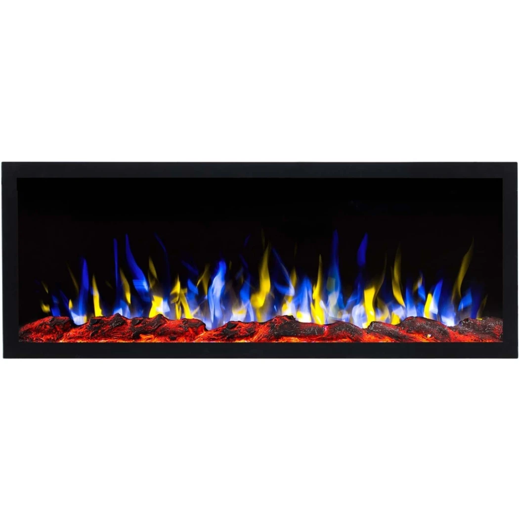 Aflamo Pride Slim 115 cm Lareira Elétrica - Montada na Parede ou de Encastrar, Chama LED, 3 Cores