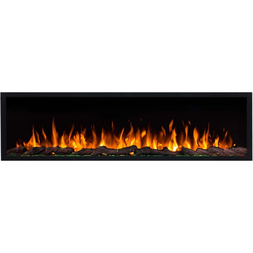 Lareira elétrica Aflamo Pride Slim 153 cm – Montada na parede ou embutida, Chamas LED, 3 Cores