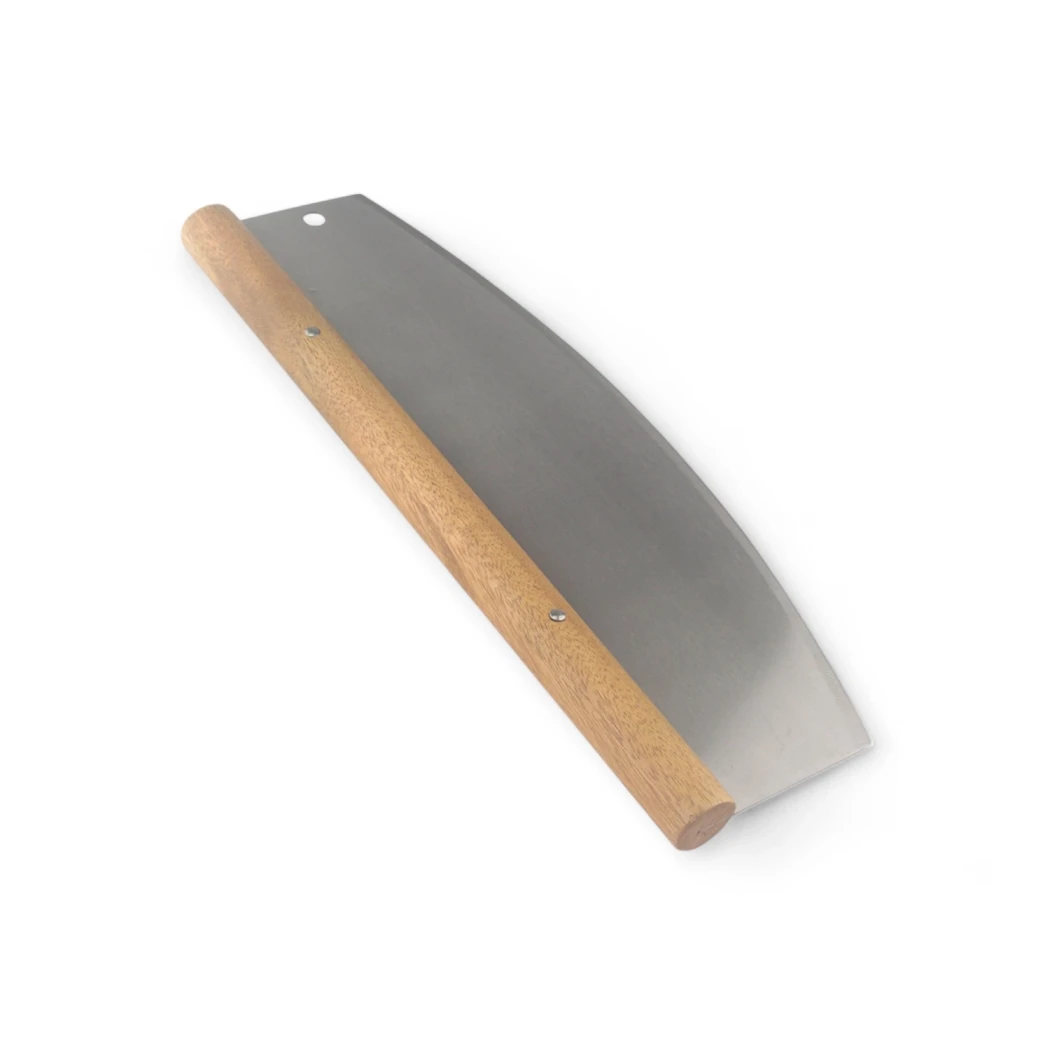 Cortador de Pizza Clássico ScandiCrust com Cabo de Madeira – Lâmina Curvada em Aço Inoxidável, 35 cm