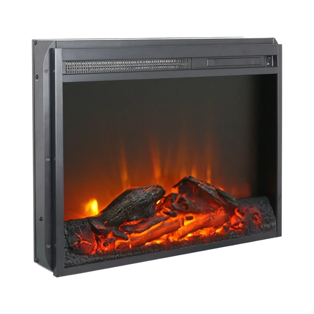 Eldur 23" Inserto de Lareira Elétrica – Efeito de Chama LED | Lareira Elétrica com Aquecedor Embutido de 1,35 kW e Controlo Remoto