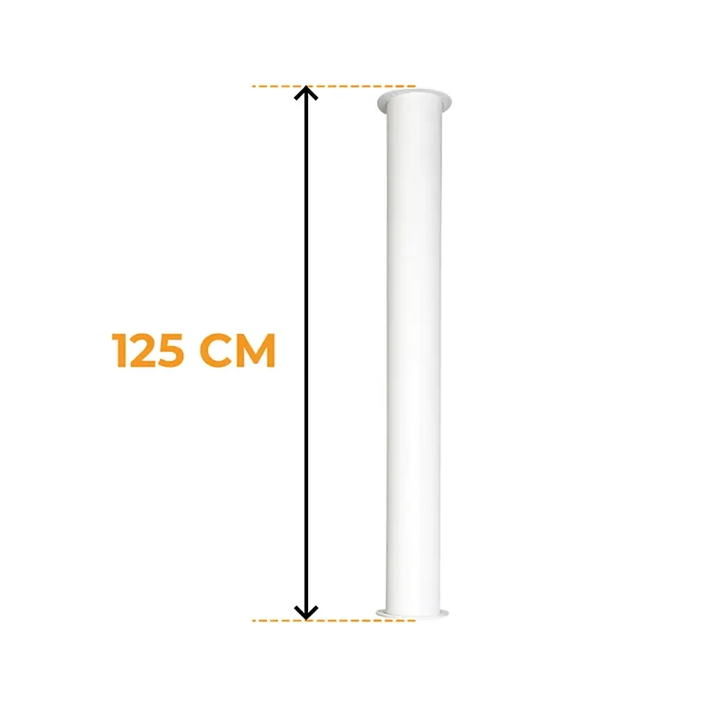 Tubo Toronto Branco 125 cm – Comprimento total 165 cm