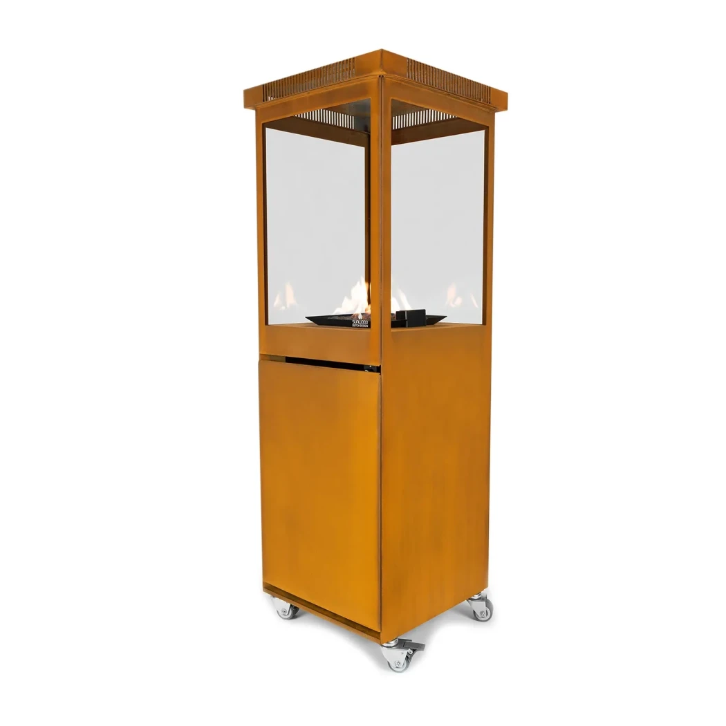 Lareira de Exterior Premium Sunwood Marino - Aço Corten - Aquecedor a Gás para Pátio Exterior - Até 5,7 kW de Potência Calorífica