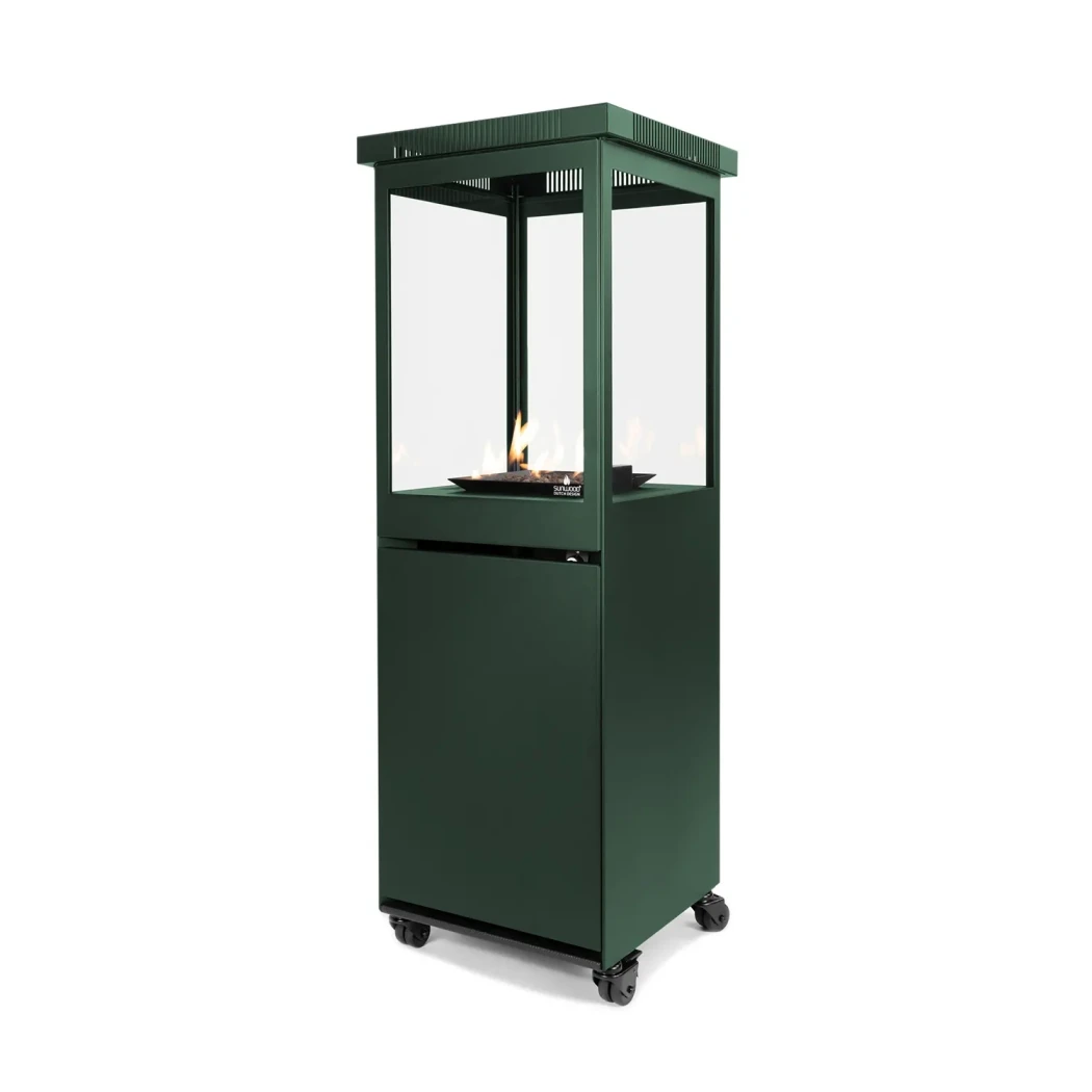 Lareira d Exterior Sunwood Marino Edição Limitada - Verde Galáctico - Aquecedor a Gás para Pátio Exterior - Até 5,7 kW de Potência Calorífica