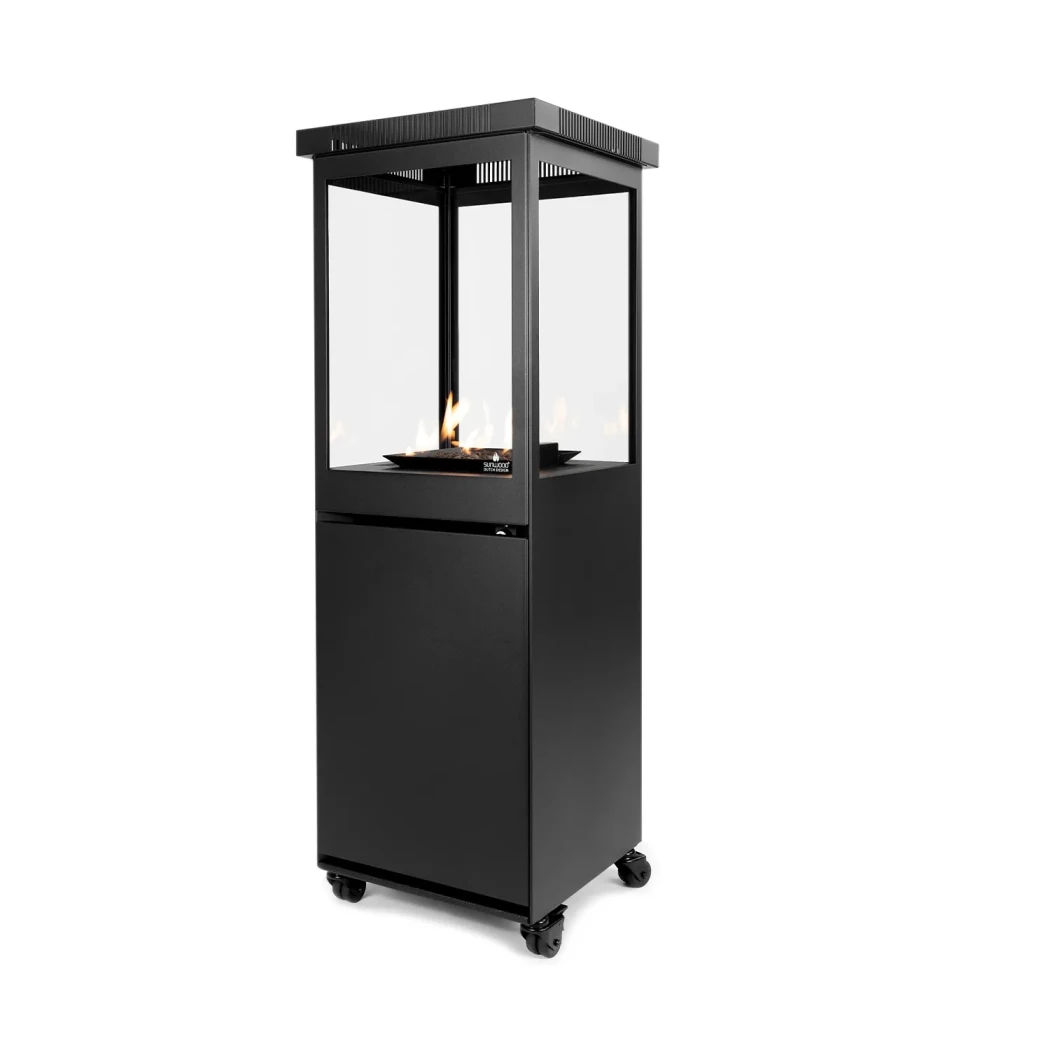 Lareira de Exterior Marino Original da Sunwood - Preto Mate - Lareira a Gás para Exterior - Até 5,7 kW de Potência Calorífica