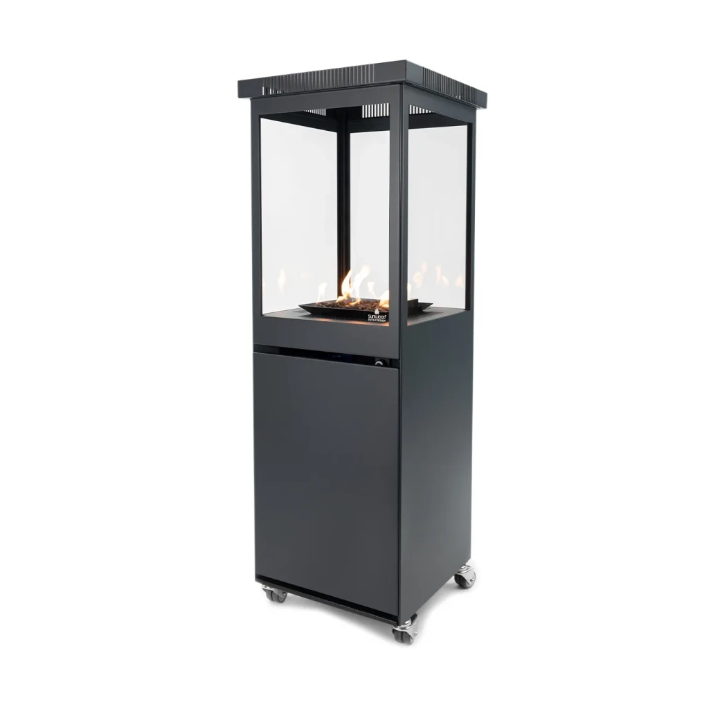 Lareira de Exterior Marino Original da Sunwood - Cinzento Mate - Aquecedor a Gás para Pátio Exterior - Até 5,7 kW de Potência Calorífica