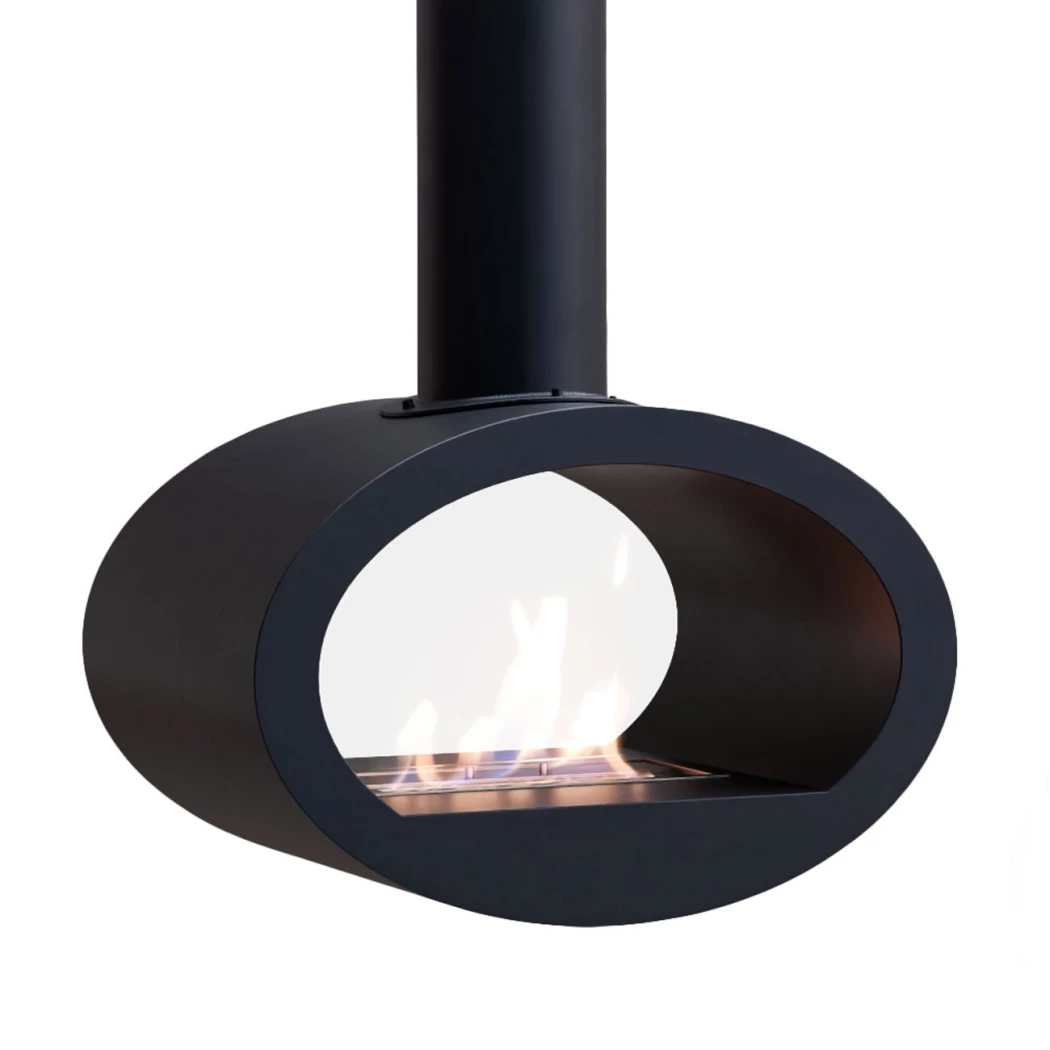 ScandiFlames Toronto Black - Lareira a Bioetanol de Montagem no Teto com 2 Lados - Tempo de Queima de 6 Horas - Vários Tamanhos
