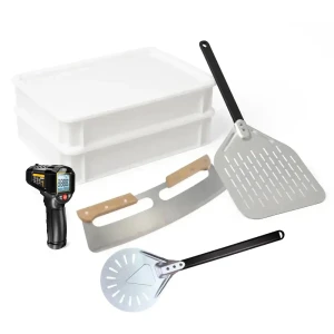 Conjunto para iniciantes de assar pizza ScandiCrust com pá de pizza, cortador de pizza, termómetro infravermelho e caixas de fer